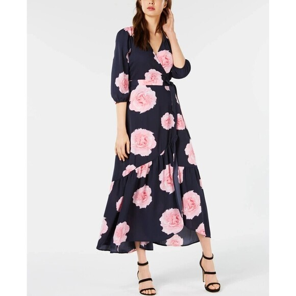 Bar III Dresses & Skirts - Women's Bar III Floral Flounce Wrap Dress Size XS
